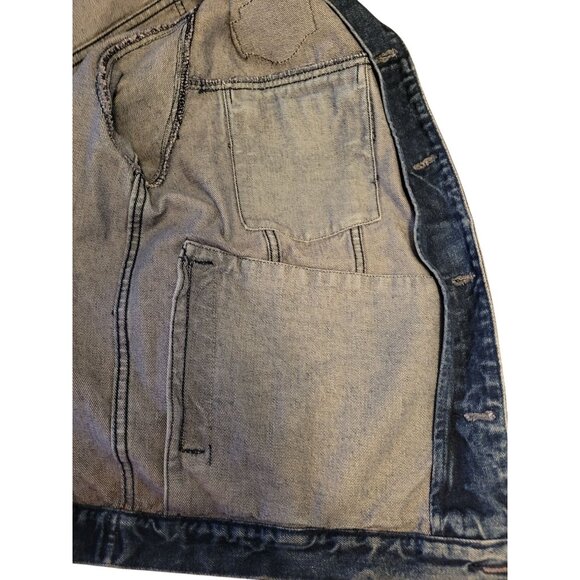 Cabelas Outdoor Gear Long Sleeve Mens Denim Jacket Harley-Davidson Patches Large - Picture 12 of 12